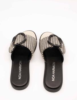 Sandalia Noa Harmon 9661 Gea Negro-Blanco de Mujer