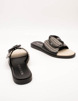 Sandalia Noa Harmon 9661 Gea Negro-Blanco de Mujer