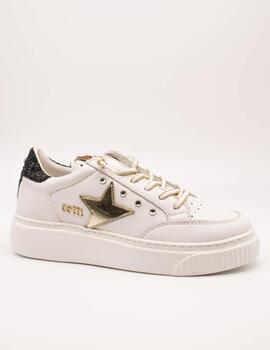 Deportivo Cetti C-1320 Nature Blanco-Oro Tachas de Mujer