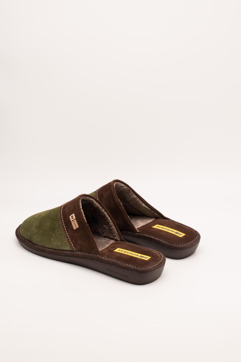 Zapatilla Nordika´s 1628 afelpado musgo/moka de hombre