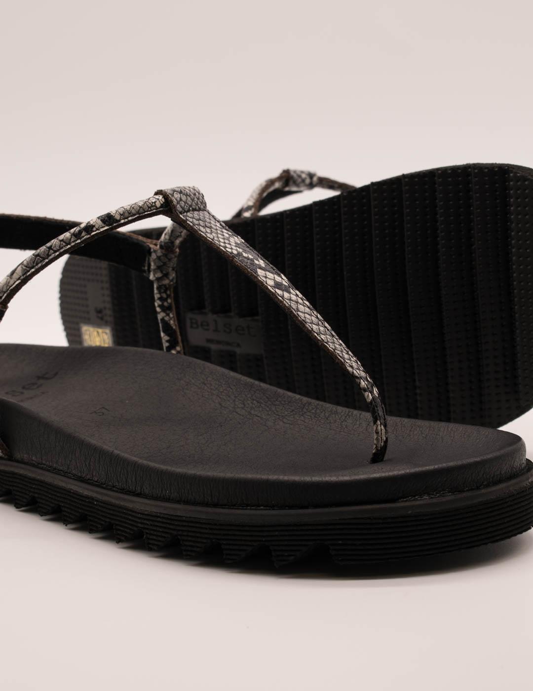 Sandalia Belset 4324 MAITE Barbacoa Black/white de mujer.