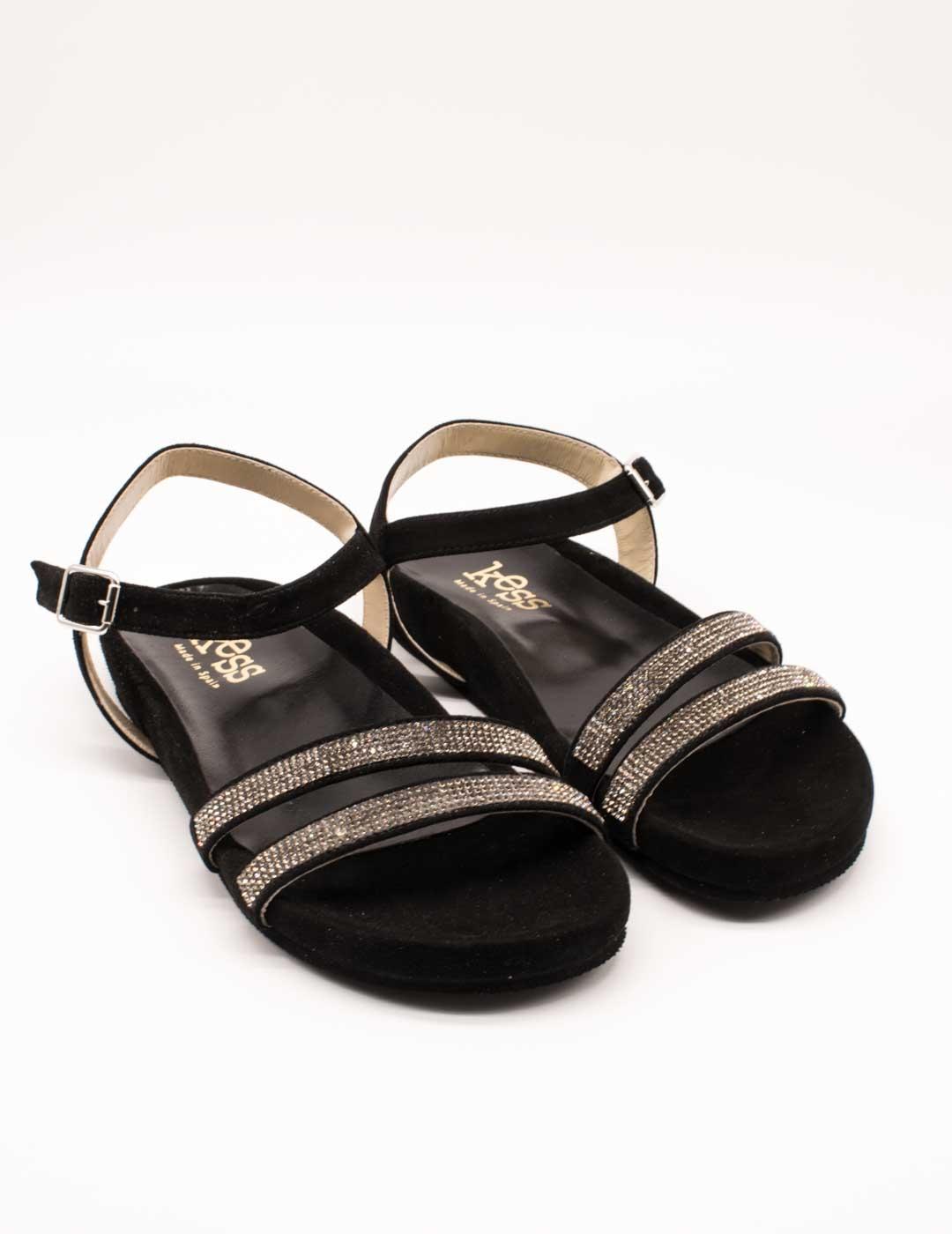 Sandalia Kess 23347 Ante Negro de Mujer