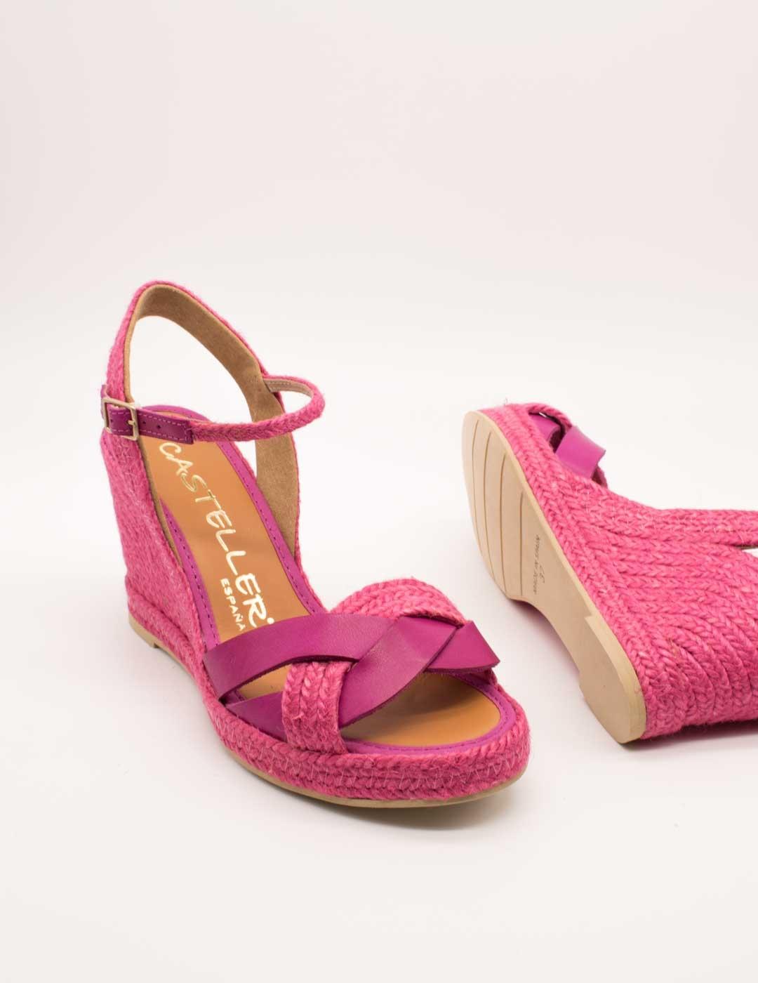 Sandalia Casteller 49-8-874 Vaqueta Magenta de Mujer