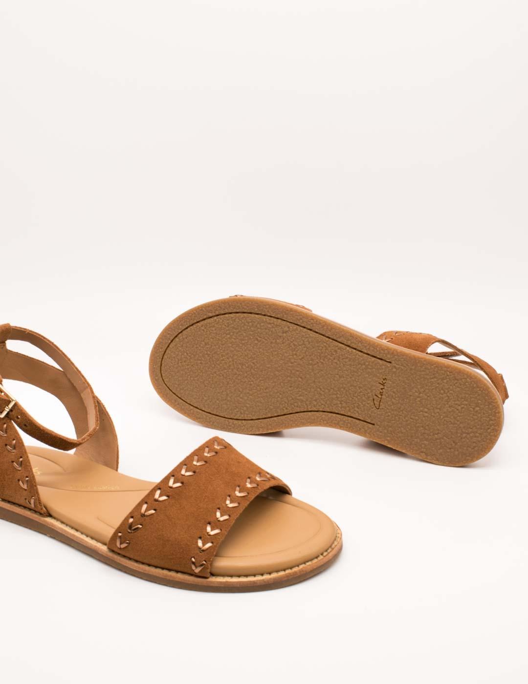 Sandalia Clarks 26176291 Maritime May Tan Suede de Mujer