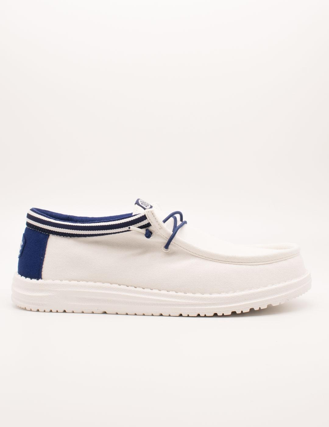 Zapato Hey Dude Wally Letterman White-Blue de Hombre