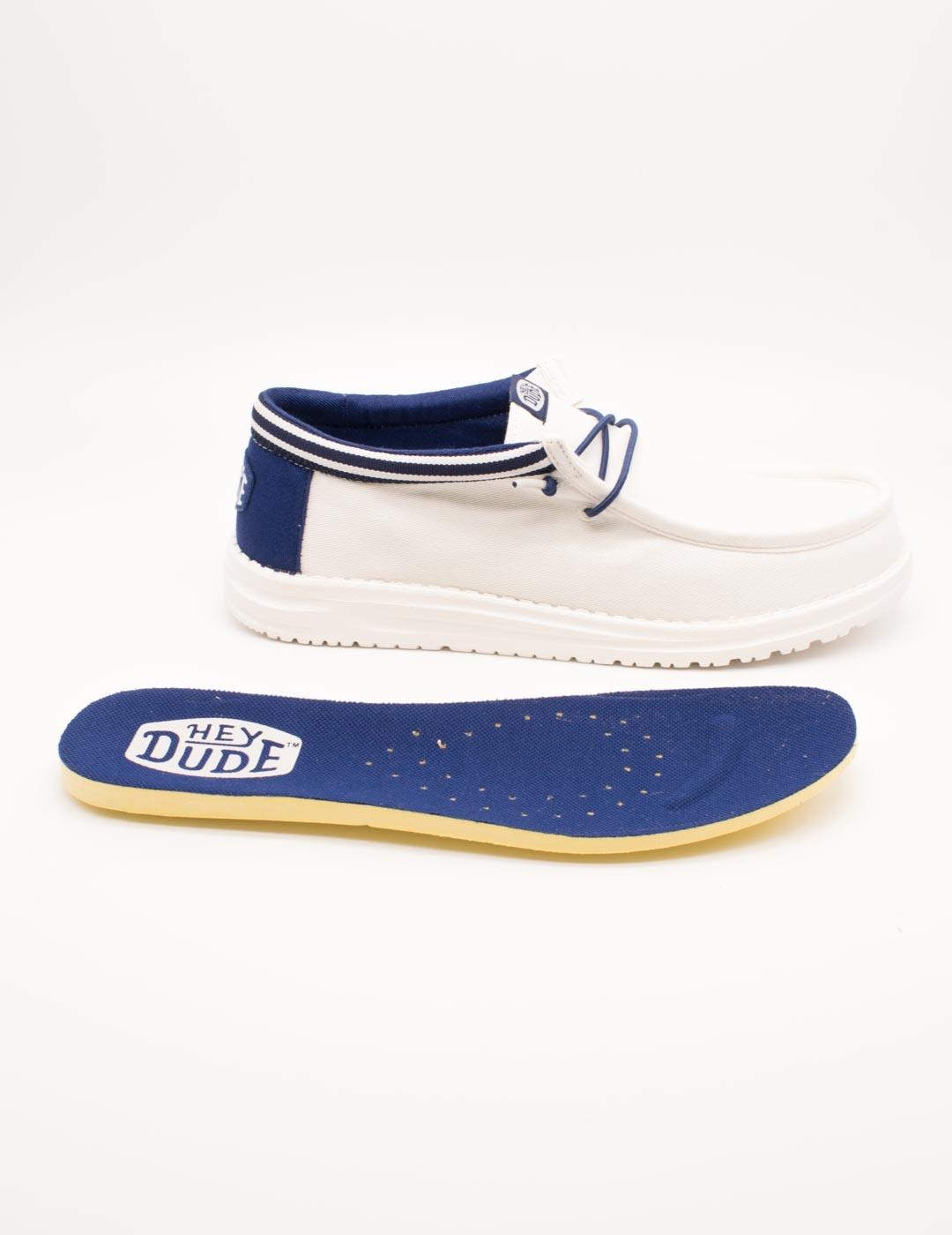 Zapato Hey Dude Wally Letterman White-Blue de Hombre