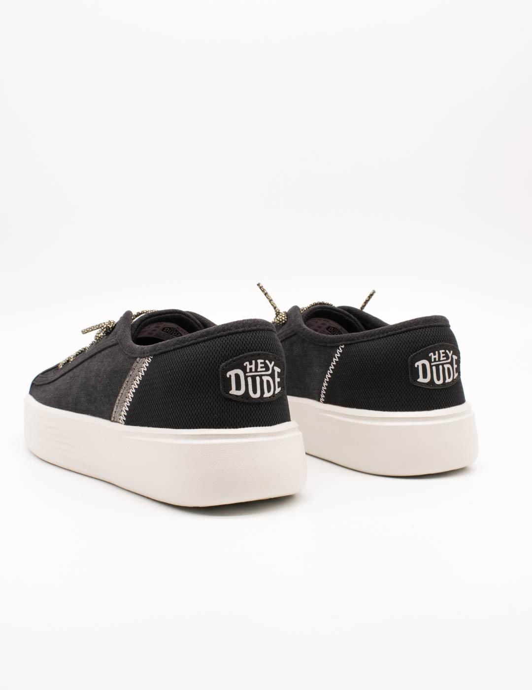 Zapato Hey Dude Cody Heathered Knit Mesh Black de Mujer