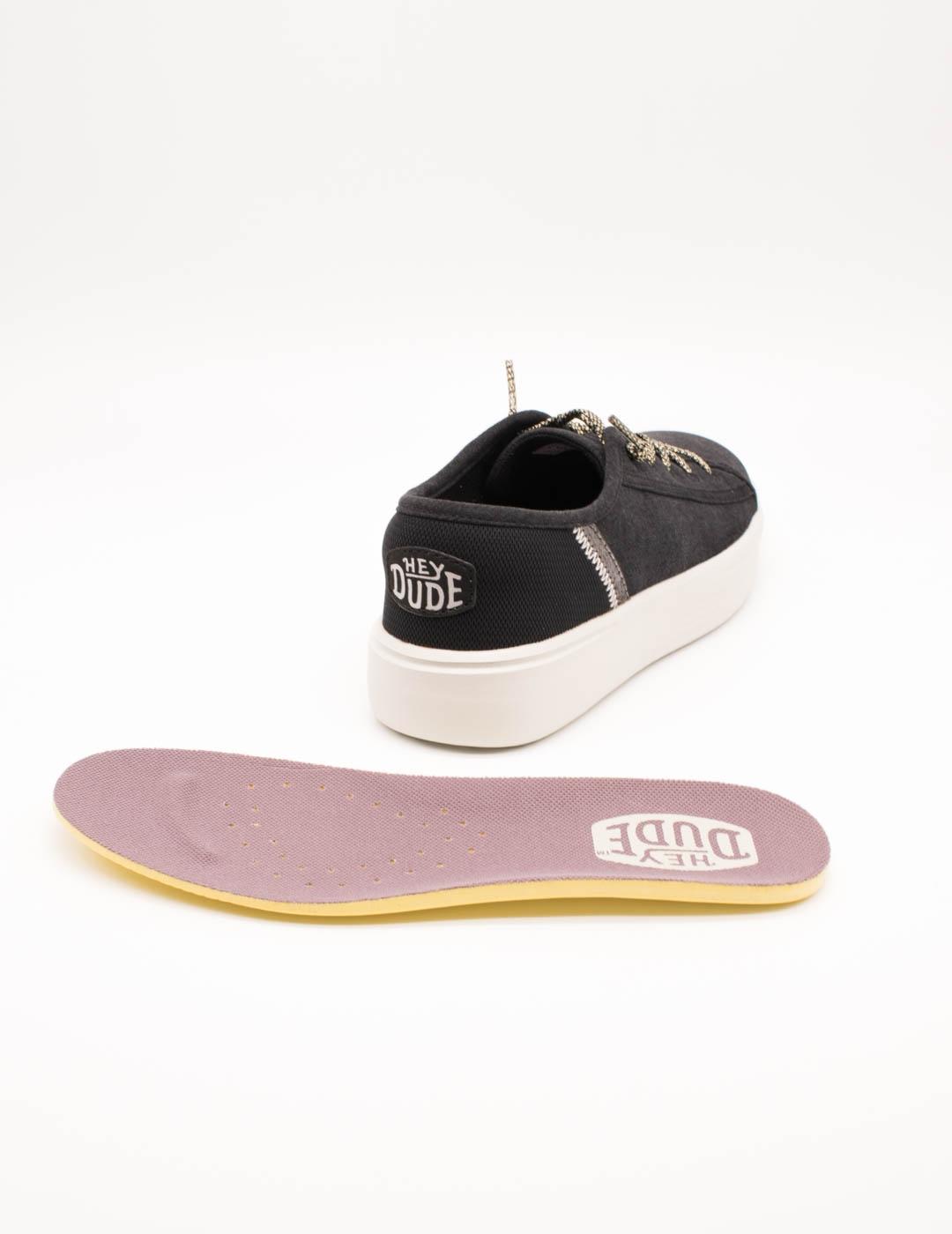 Zapato Hey Dude Cody Heathered Knit Mesh Black de Mujer