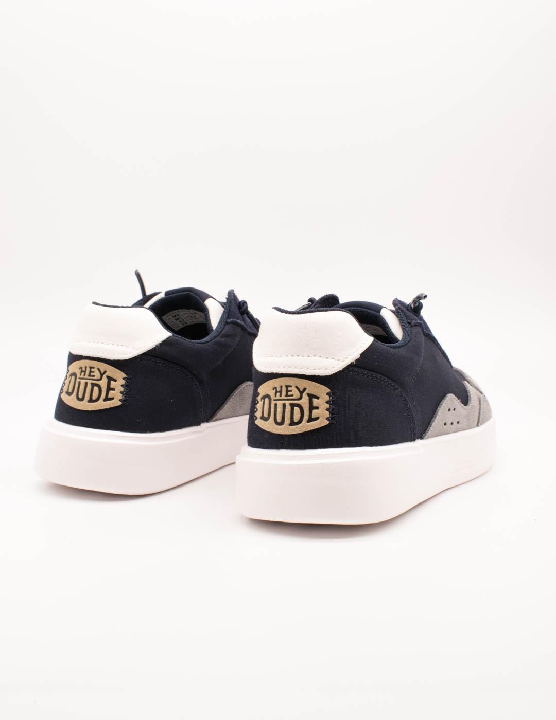 Zapato Hey Dude Hudson Canvas Navy-Grey de Hombre