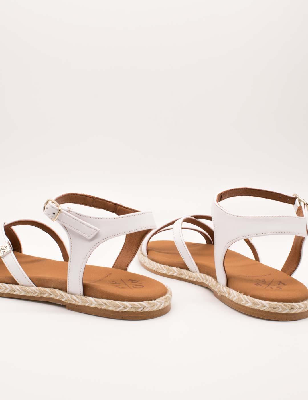 Sandalia Popa Cubagua Piel Blanco de Mujer