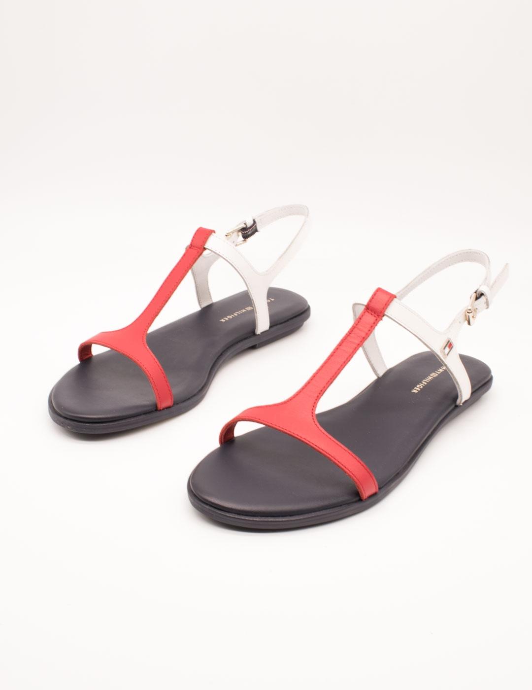 Sandalia Tommy Hilfiger FW07930-0G0 Red White Blue de Mujer