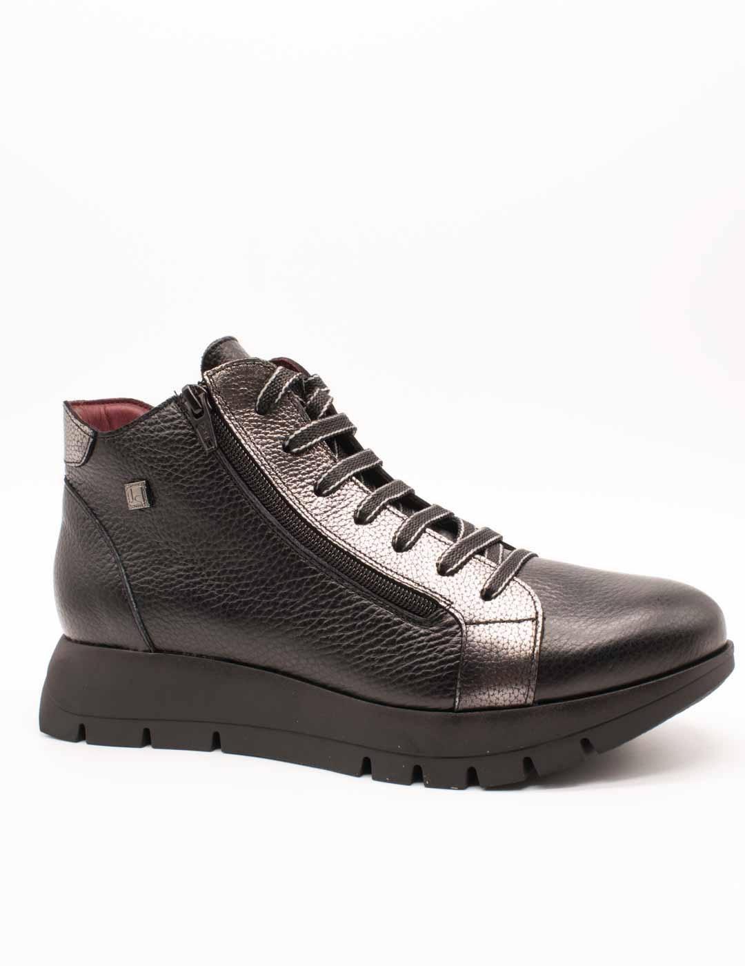 Botín Jose Saenz 2277 Igea Negro-Acero de Mujer