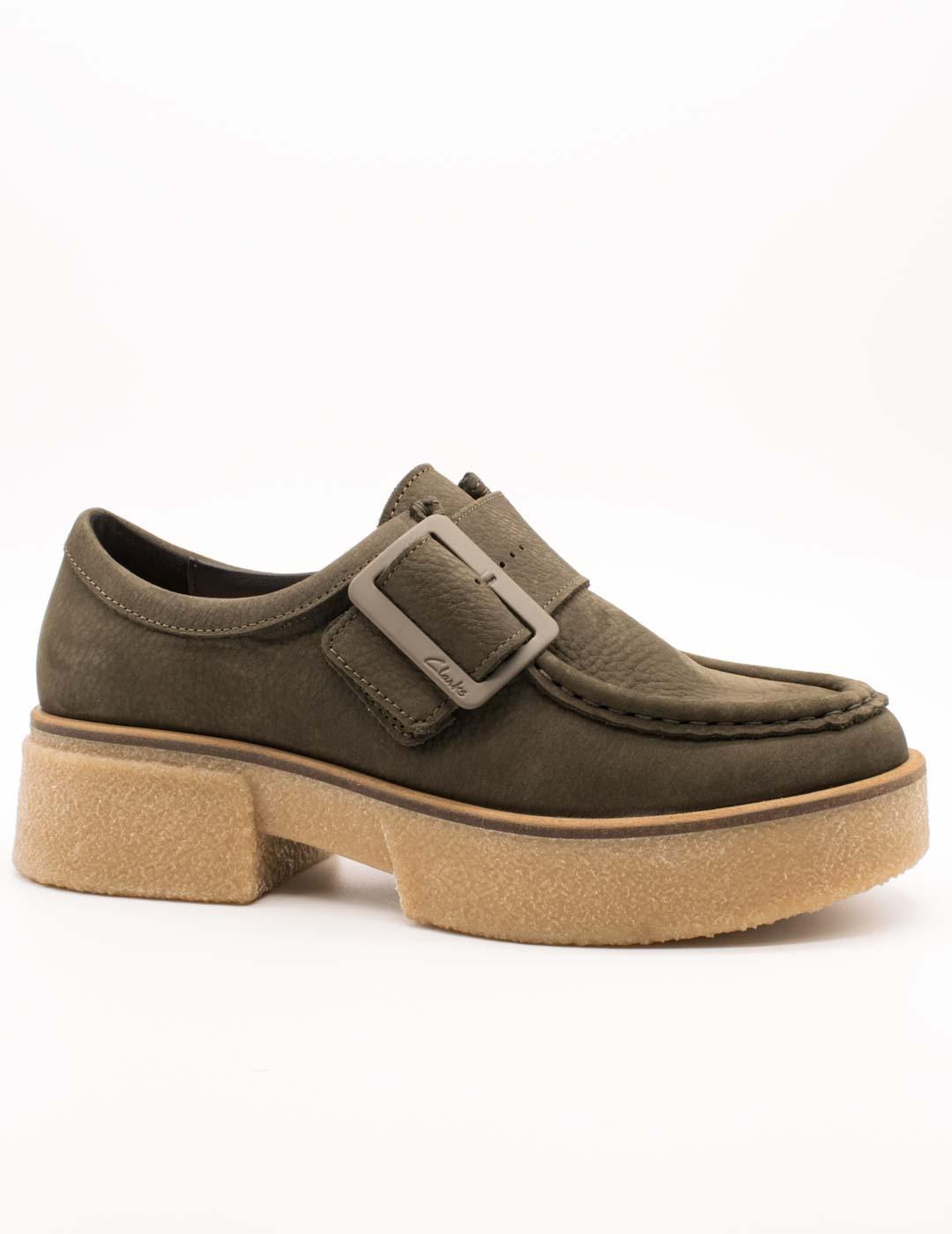 Zapato Clarks Linoso Monk Dark Green de Mujer