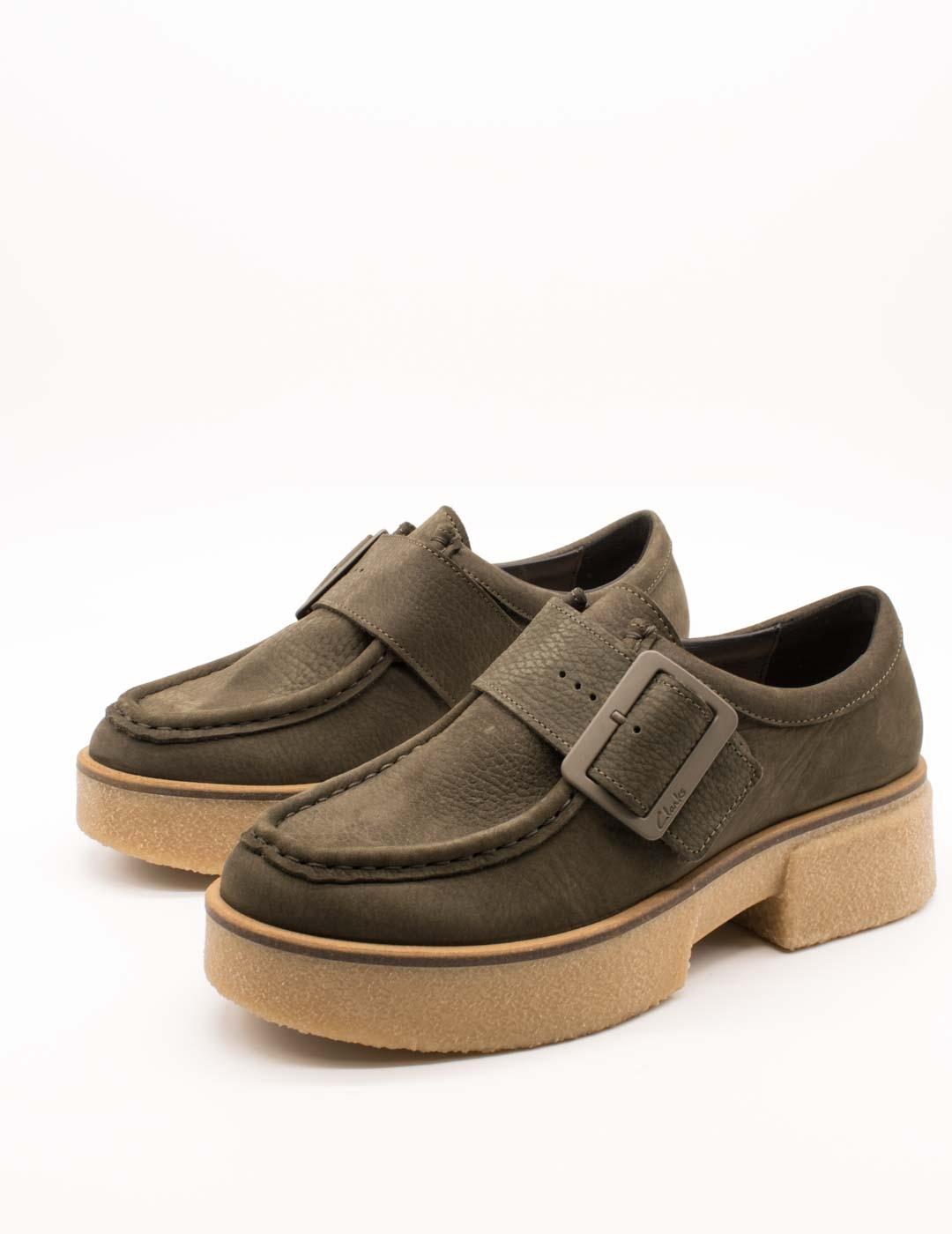 Zapato Clarks Linoso Monk Dark Green de Mujer