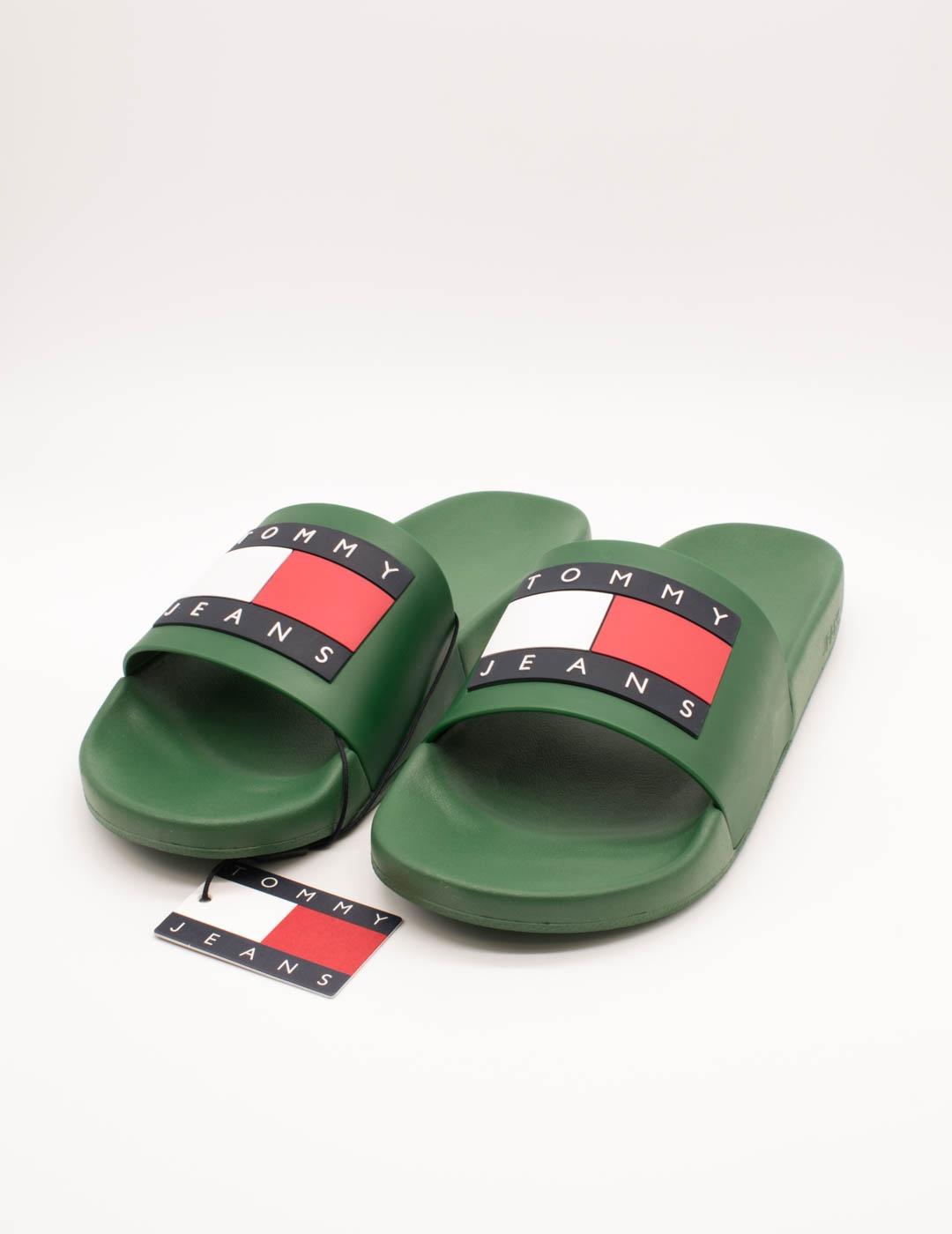 Chancla Tommy Hilfiger EM01191-L2P Verde de Hombre