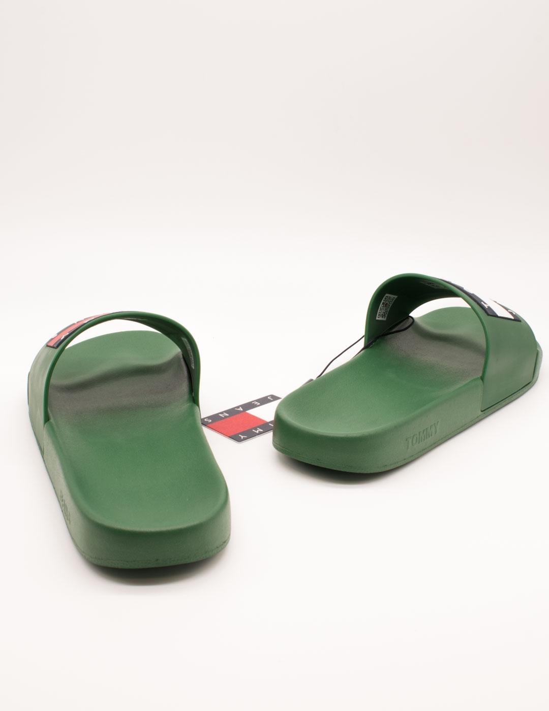 Chancla Tommy Hilfiger EM01191-L2P Verde de Hombre