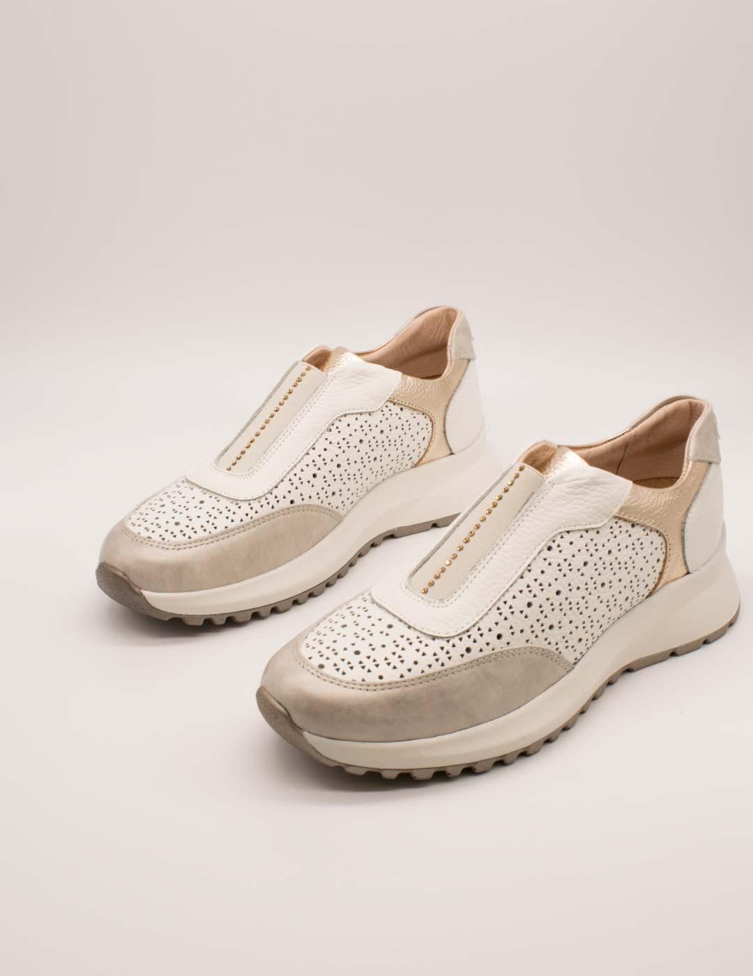 Deportivo 24HRS 26468 Combi Taupe y Blanco de Mujer