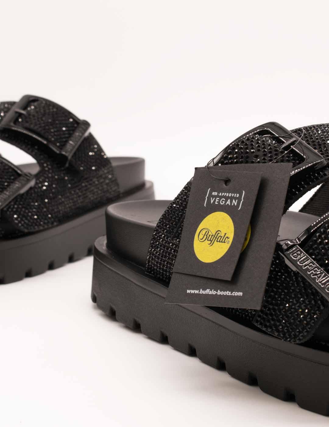 Sandalia Buffalo 1602283 Raya Ari Black de Mujer