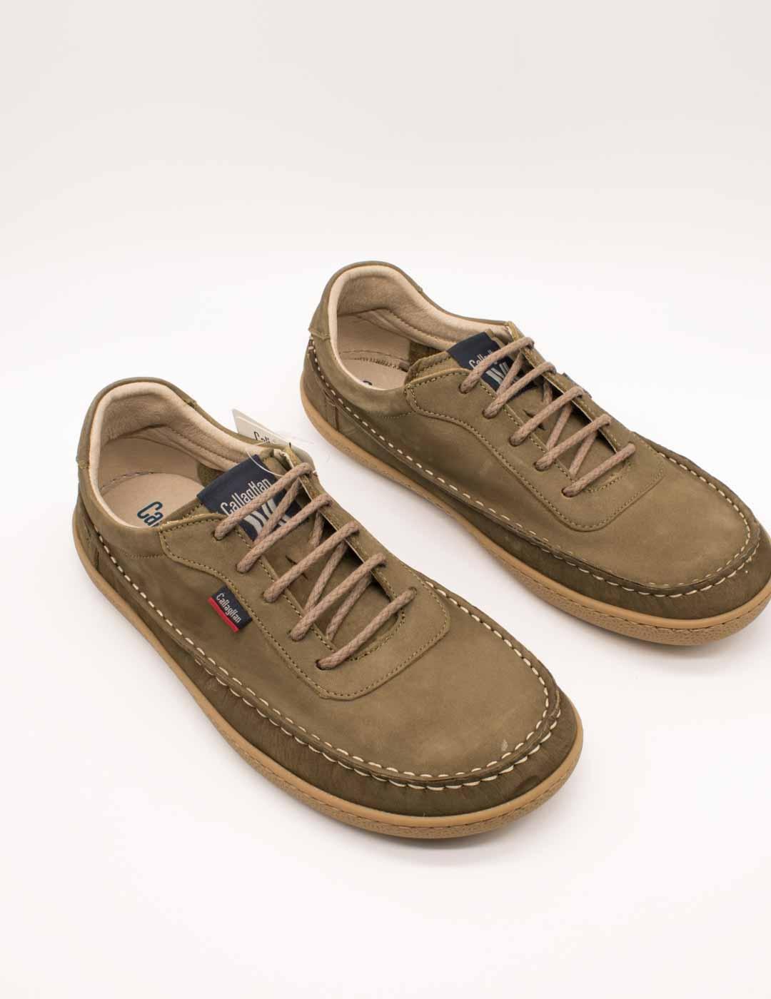 Zapato Callaghan 61903 Nobuk Soft Kaki de Hombre