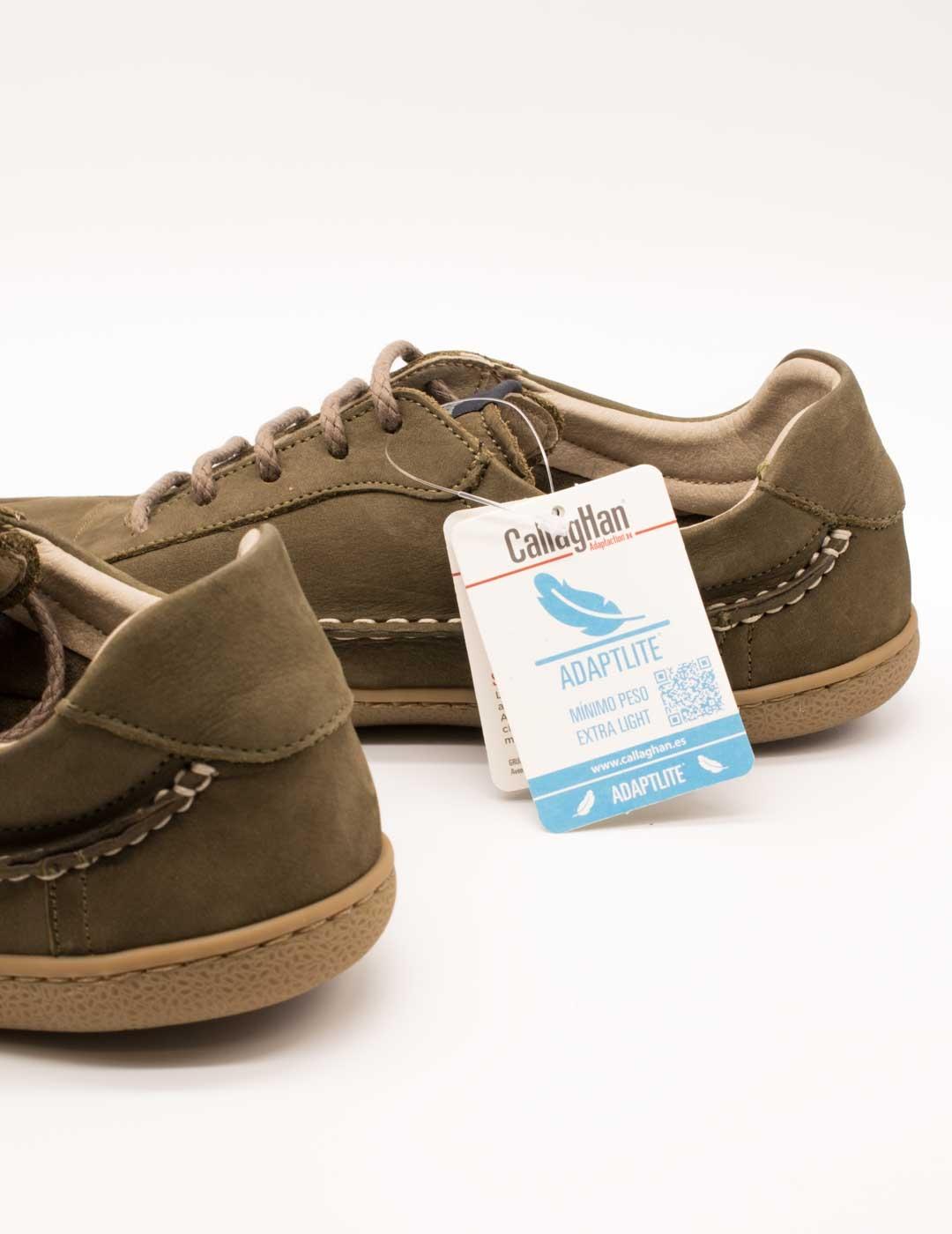 Zapato Callaghan 61903 Nobuk Soft Kaki de Hombre