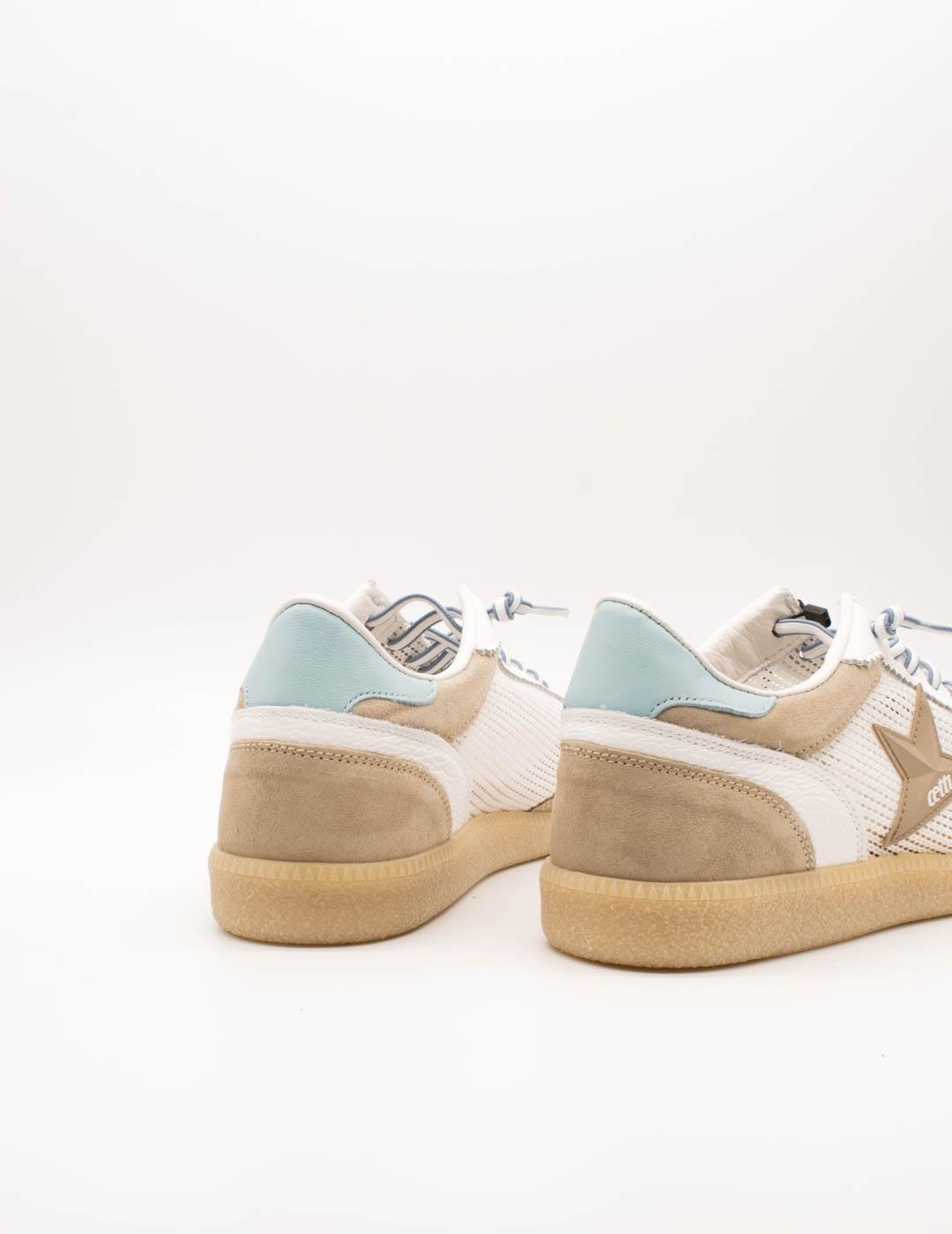 Deportivo Cetti C-1385 Ante Mesh Camel-Blanco de Hombre