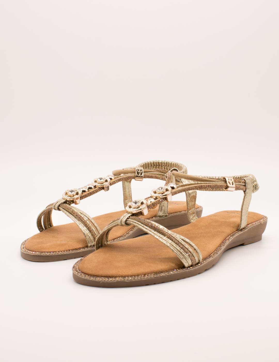 Sandalia Exé 8013-7 Strass Gold de Mujer