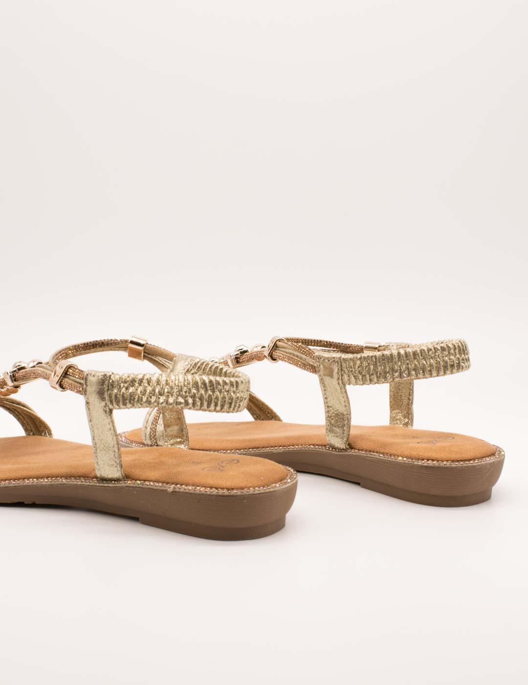 Sandalia Exé 8013-7 Strass Gold de Mujer