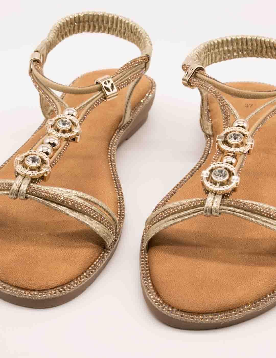 Sandalia Exé 8013-7 Strass Gold de Mujer