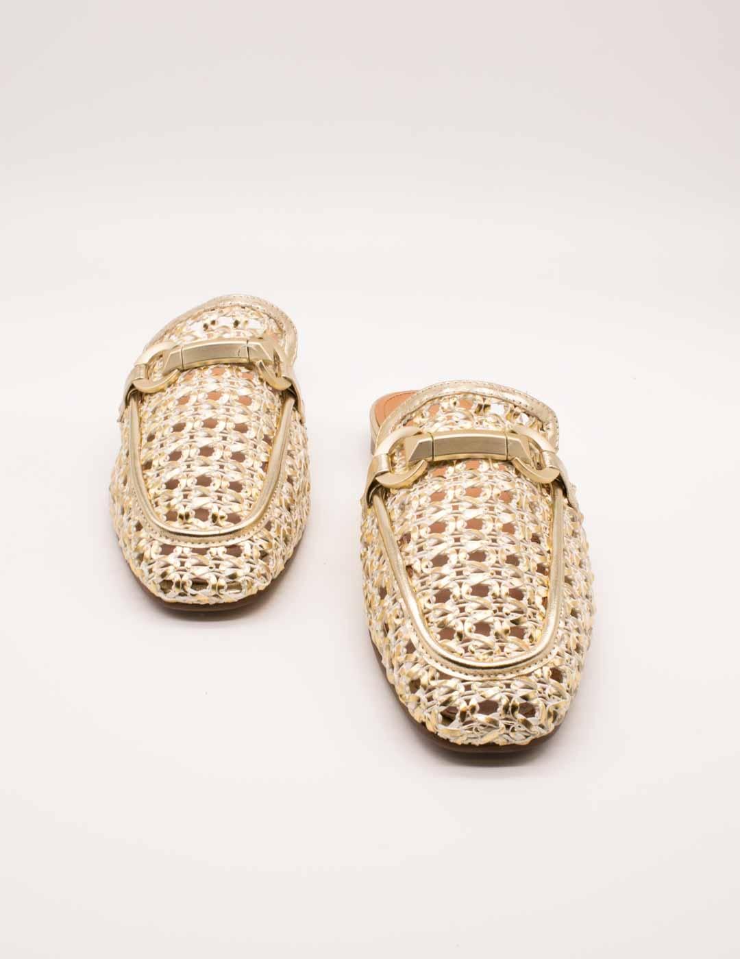 Mule Be Free Anne-1578 Leather Gold de Mujer