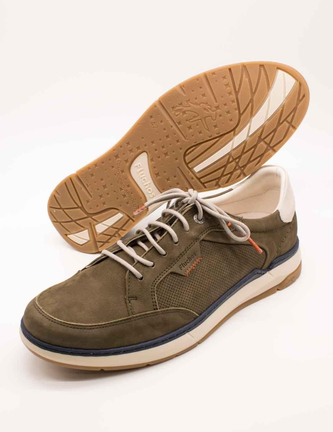 Zapato Fluchos F2211 Nobuck Delbuck Stone de Hombre