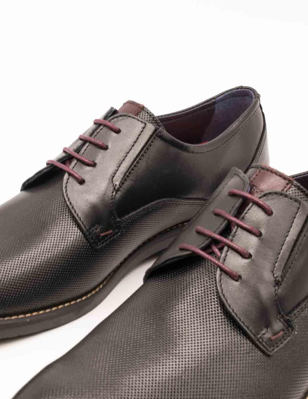 Zapato Fluchos F1631 Piel Memory Negro de Hombre