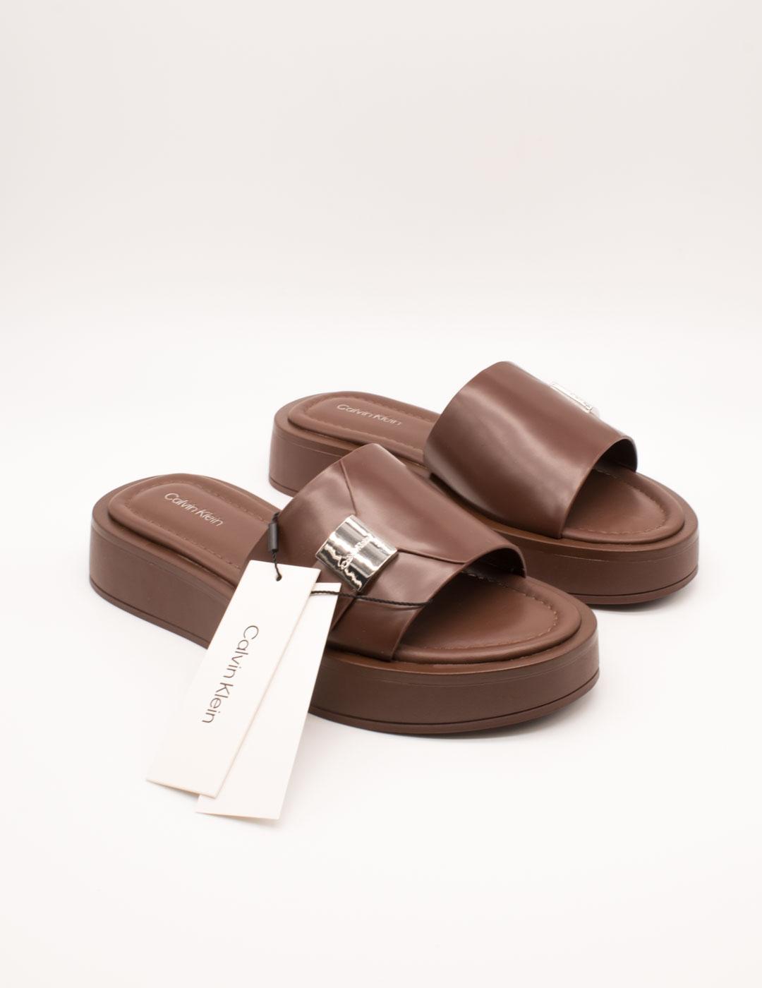 Sandalia Calvin Klein HW02368-GTW Chocolate de Mujer