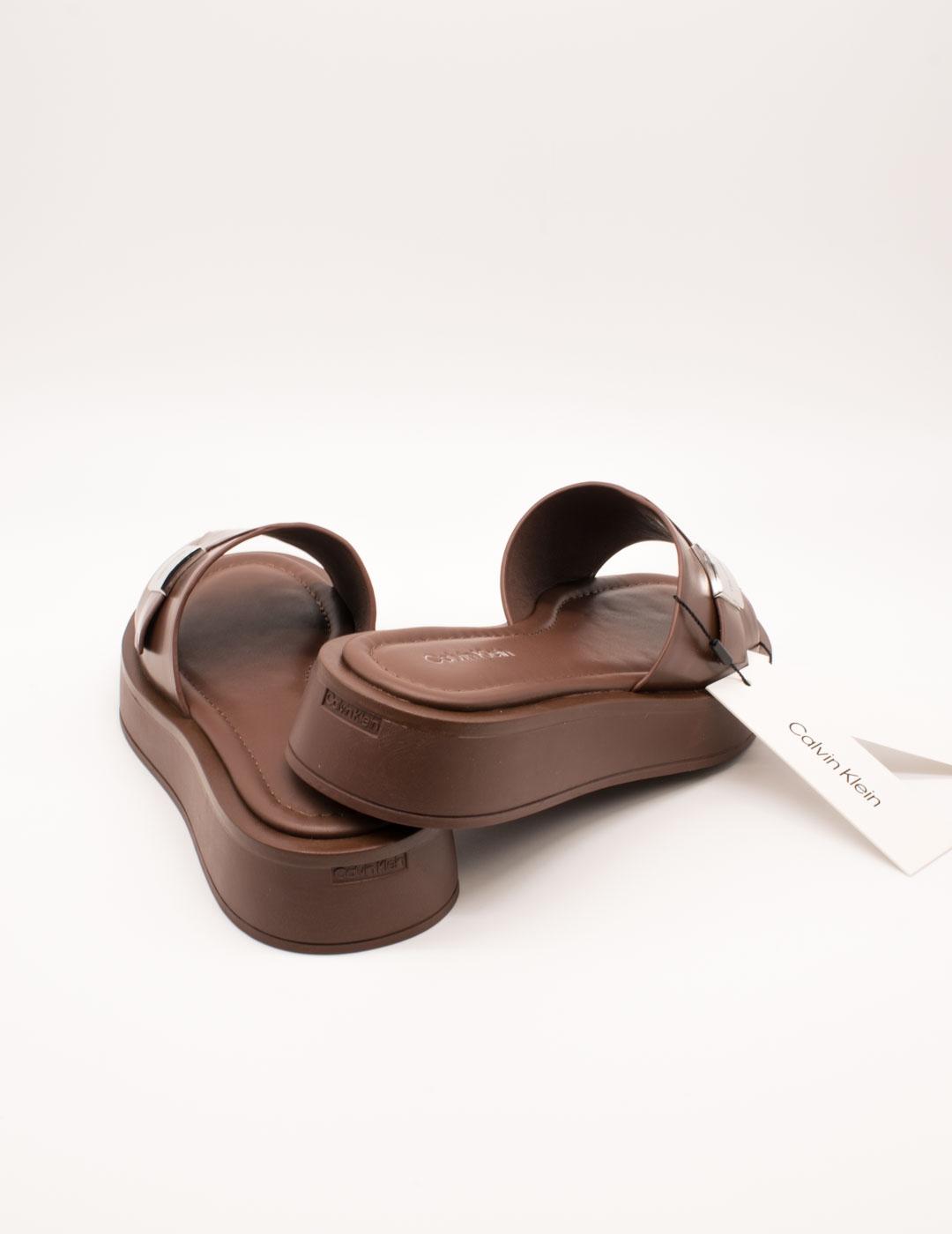 Sandalia Calvin Klein HW02368-GTW Chocolate de Mujer