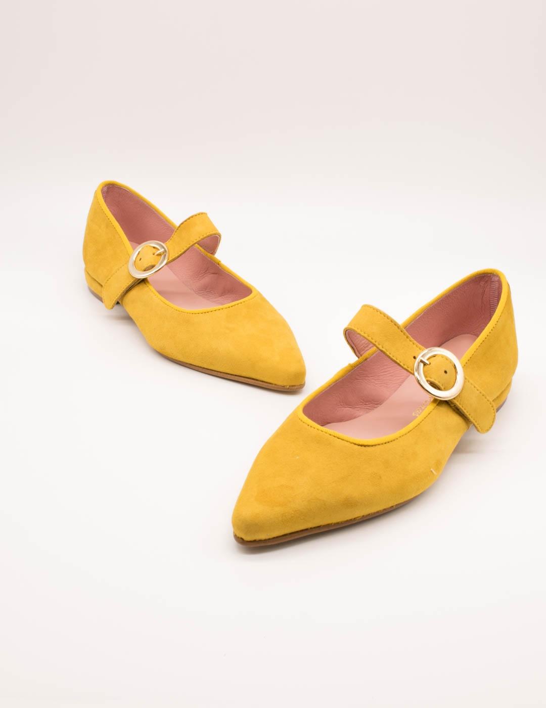 Bailarina Euforia 569 Ante Mostaza de Mujer