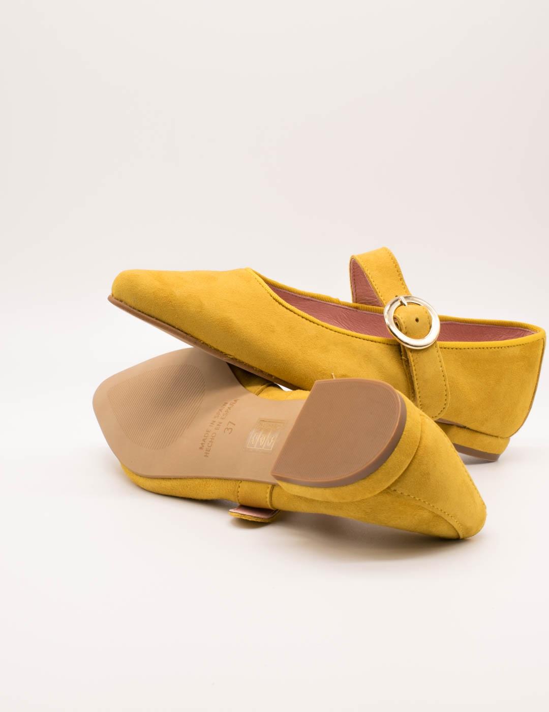 Bailarina Euforia 569 Ante Mostaza de Mujer