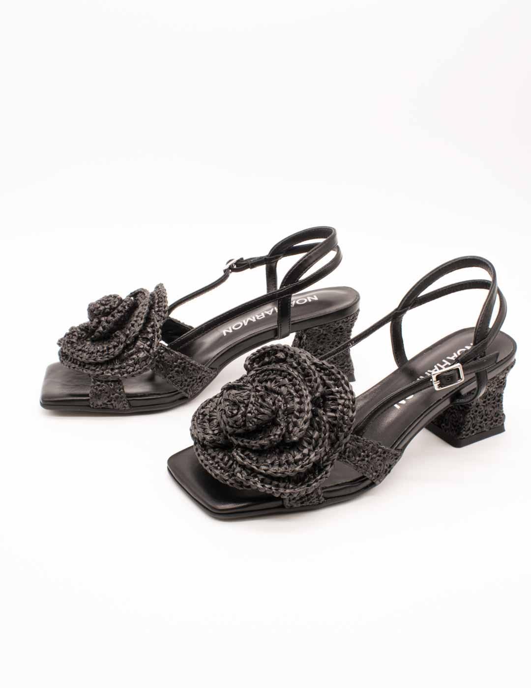 Sandalia Noa Harmon 010017-006 Abril Negro de Mujer