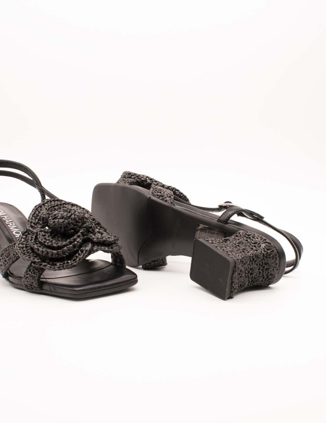 Sandalia Noa Harmon 010017-006 Abril Negro de Mujer