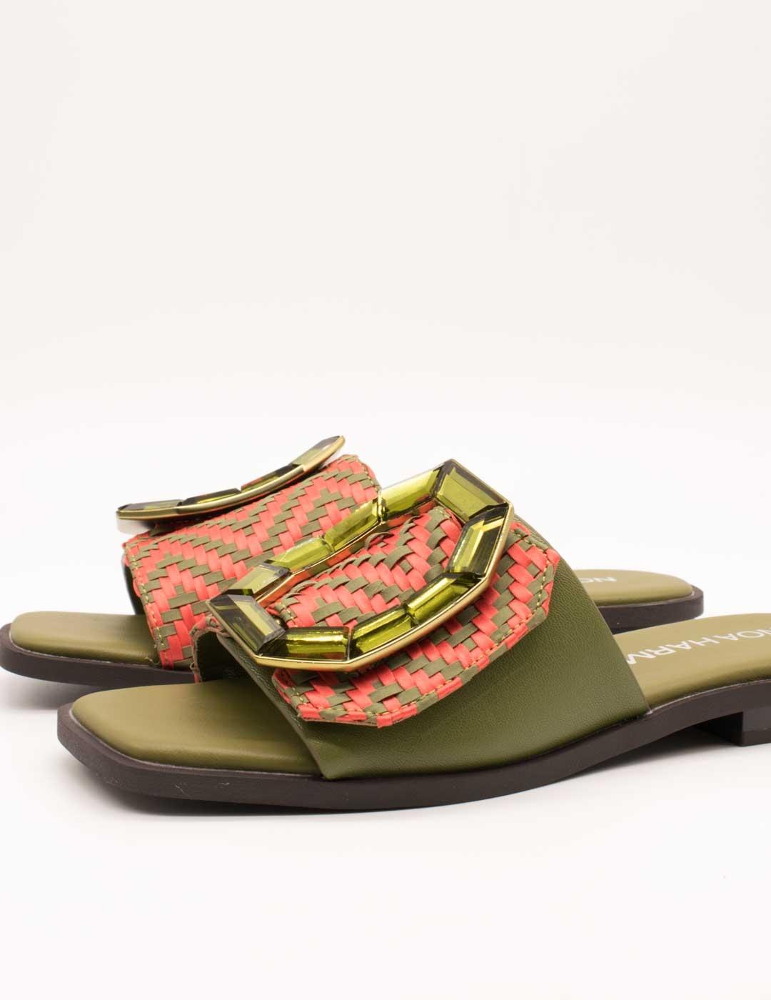 Sandalia Noa Harmon 009984-0M33 Squash Multi Kaki de Mujer