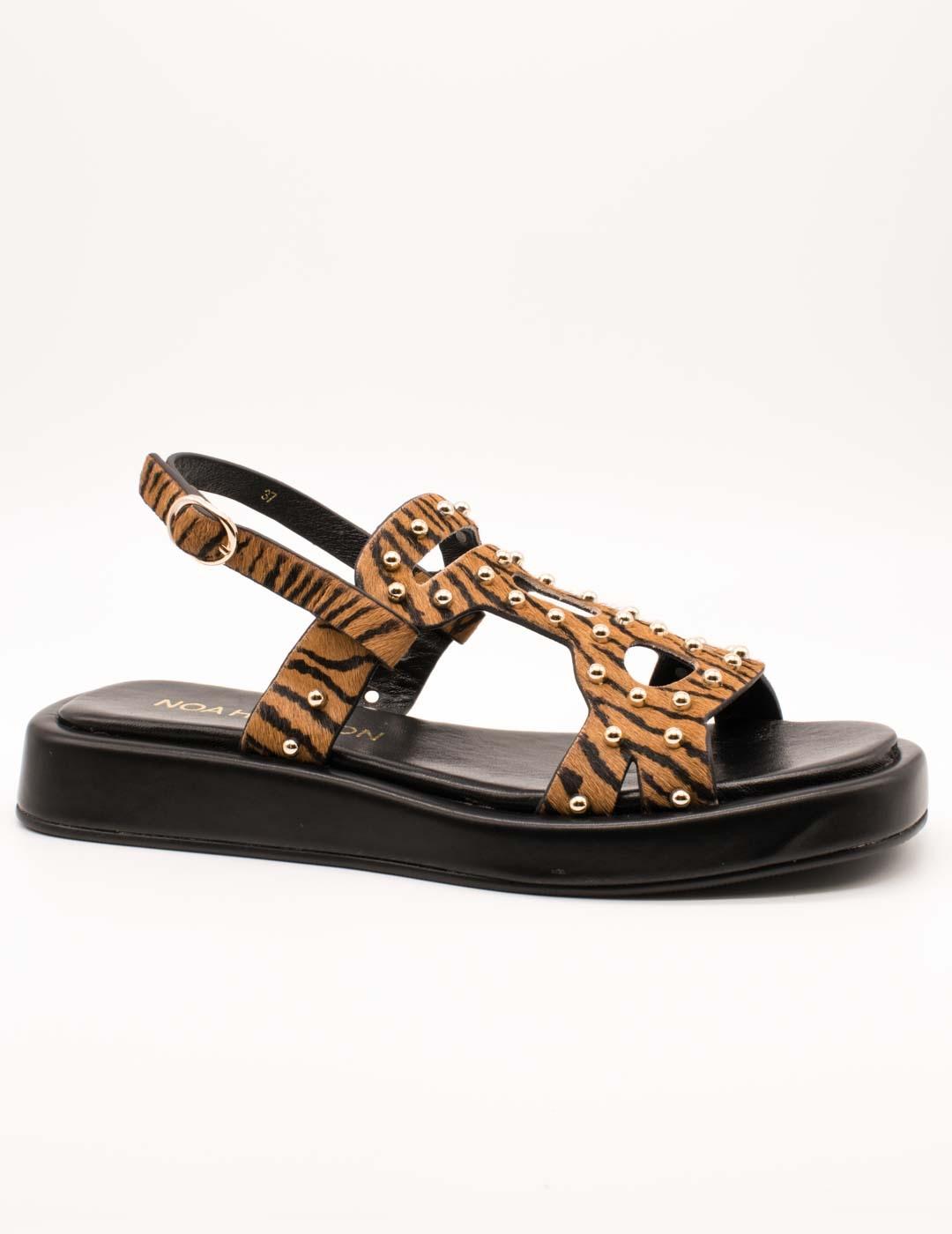 Sandalia Noa Harmon 009948-0067 Wasabi Negro-Cuero de Mujer