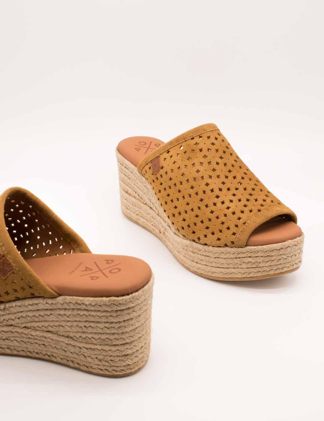 Esparto Popa Arenita Picado Cuero Serraje de Mujer