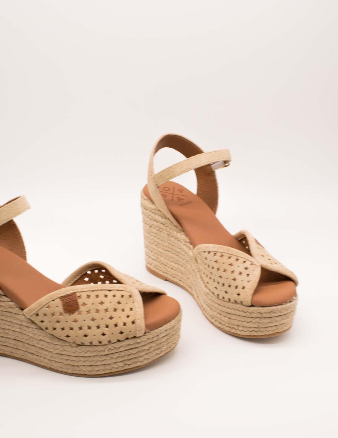 Esparto Popa Benisa Picado Beige Serraje de Mujer