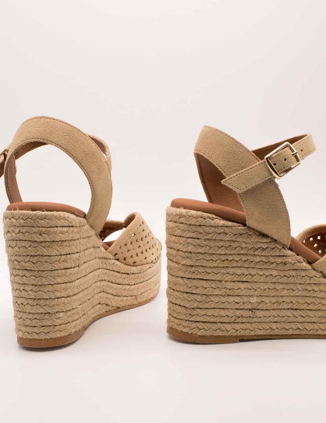 Esparto Popa Benisa Picado Beige Serraje de Mujer