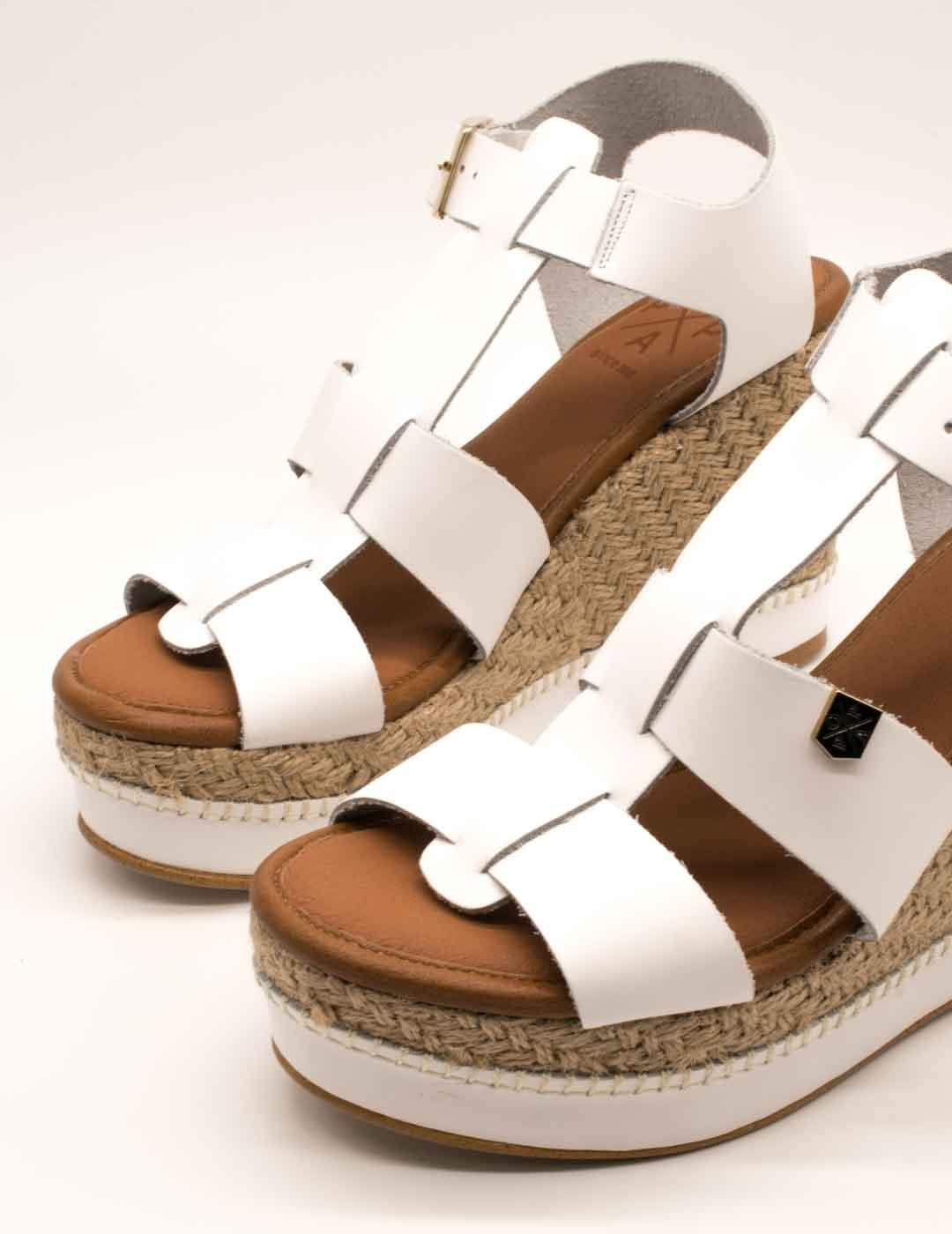 Esparto Popa Gunga Vaqueta Blanco de Mujer