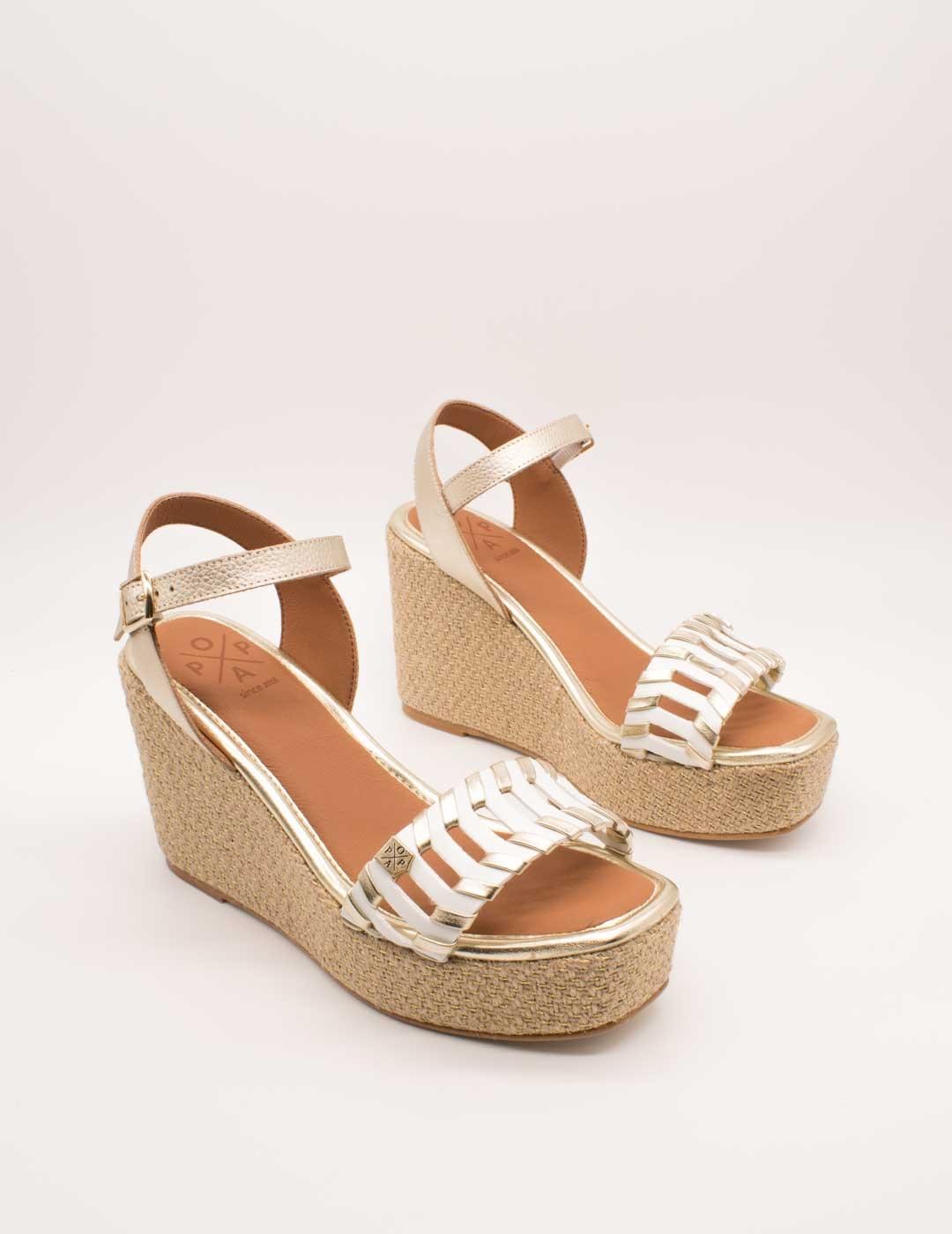 Esparto Popa Digue Calado Blanco de Mujer