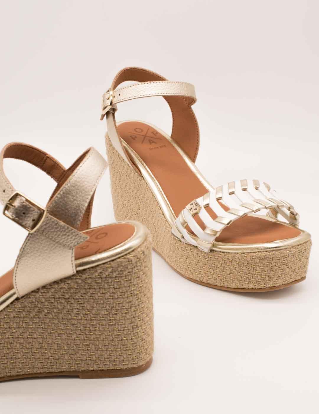 Esparto Popa Digue Calado Blanco de Mujer