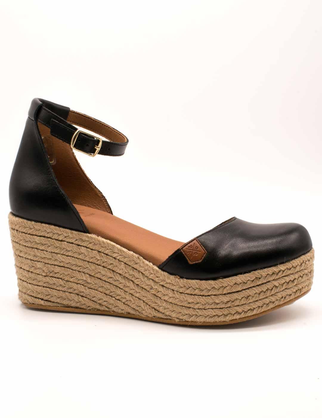 Esparto Popa Cantalar Piel Negro de Mujer