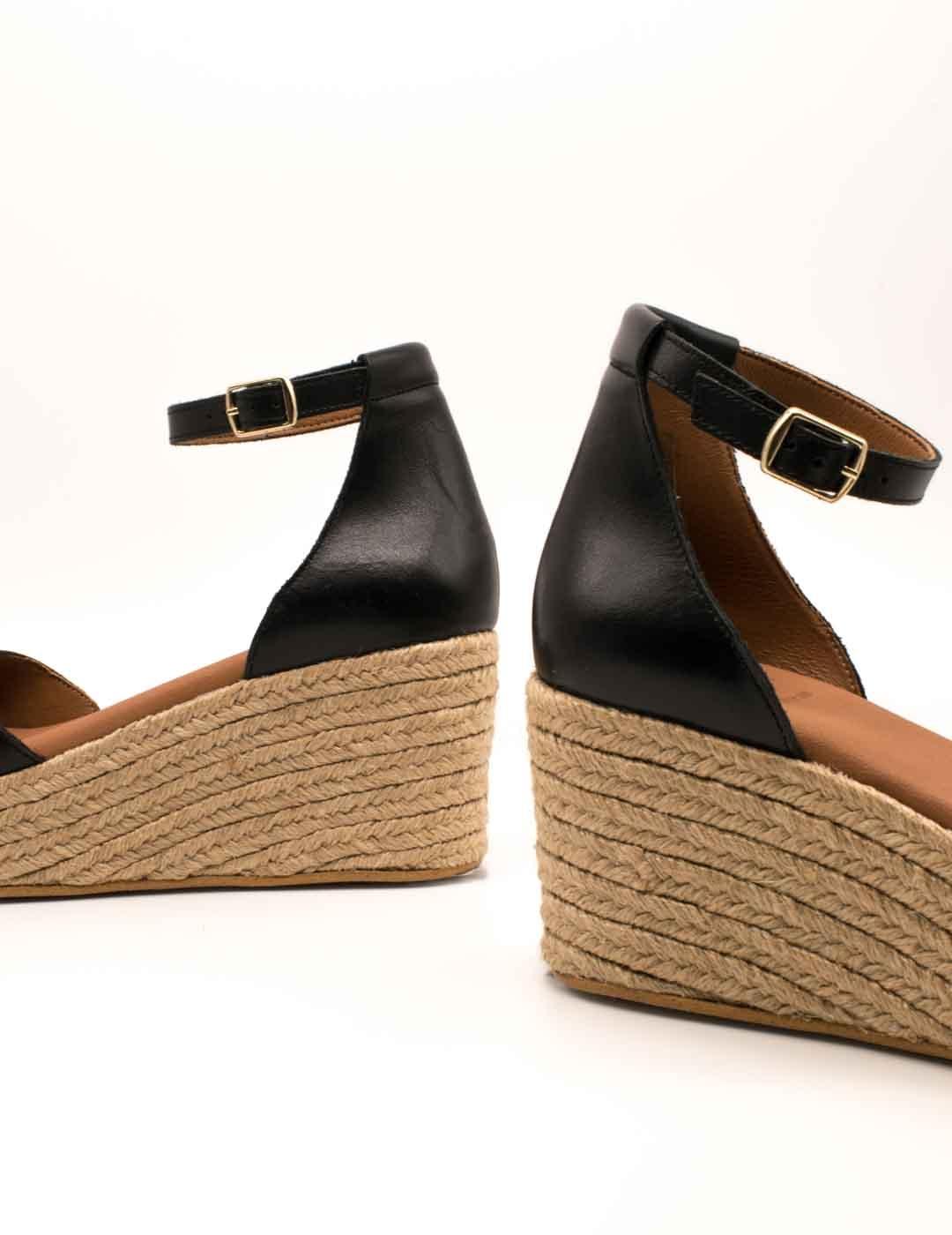 Esparto Popa Cantalar Piel Negro de Mujer