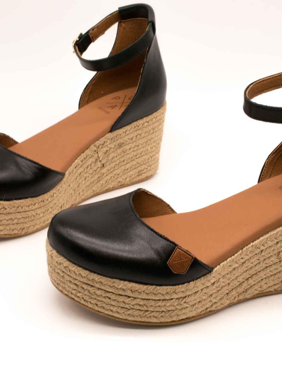 Esparto Popa Cantalar Piel Negro de Mujer