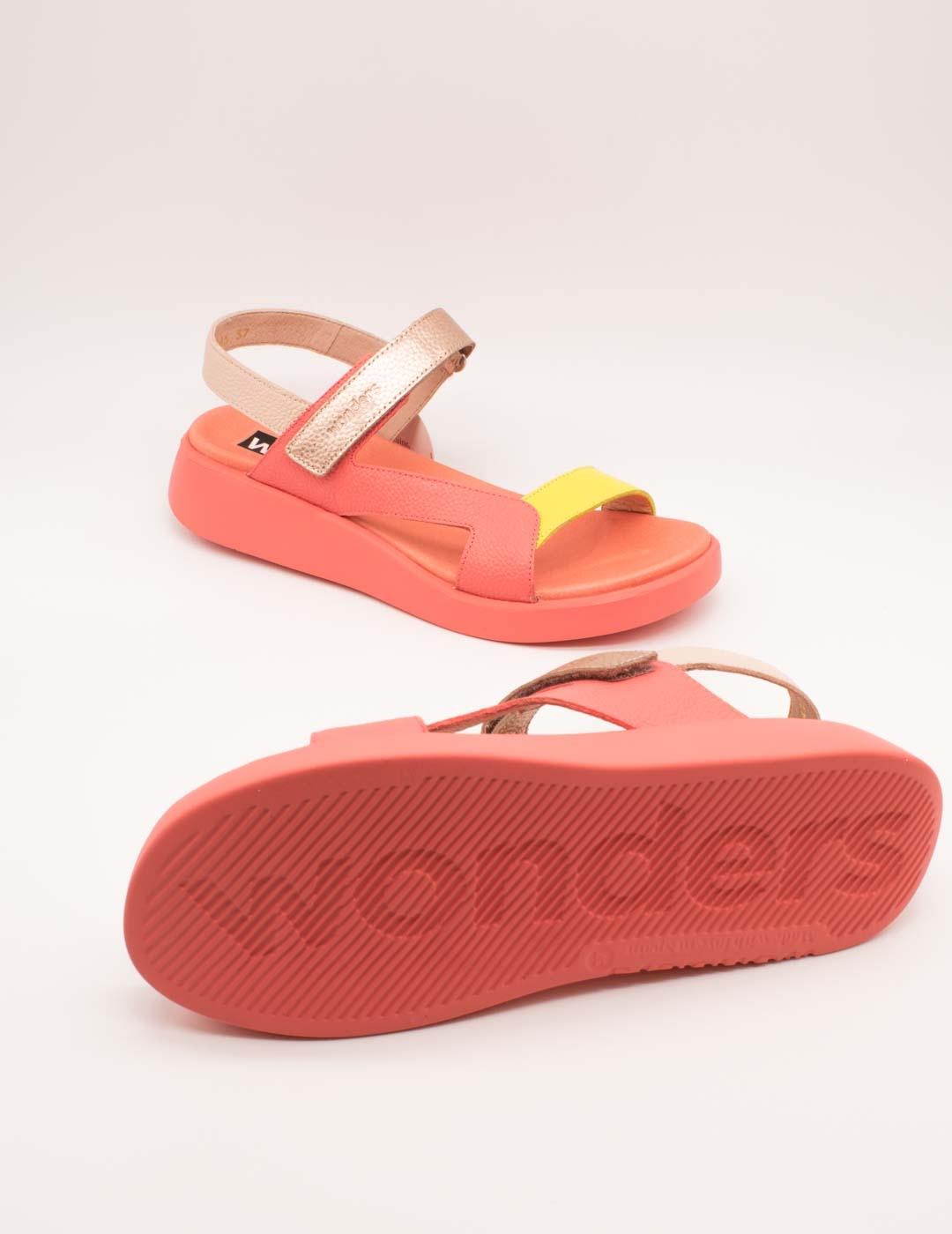 Sandalia Wonders C-6543 Combi Coral-Cyber de Mujer