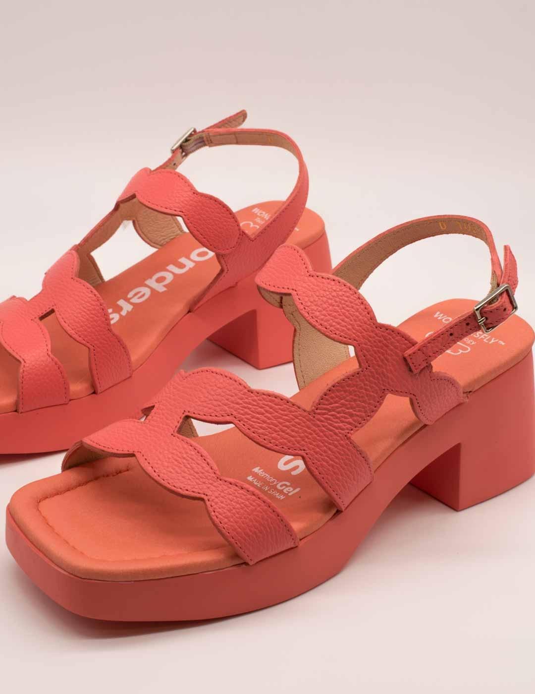 Sandalia Wonders D-1020 Wild Coral de Mujer